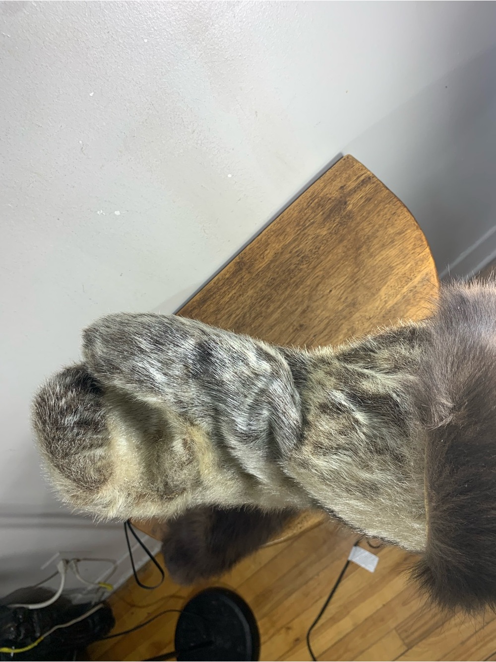 Vintage unisex seal skin fur mittens Genuine Sealskin Winter Gloves Brown Grat